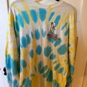 Disney Yellow and Blue Tie-Dye Long Sleeve Top with Ratatouille Graphic
